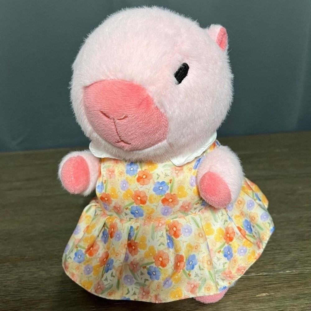 Capybara Plush Toy Floral Dress Stuffed Animal Kids Room Decor 9 Inch